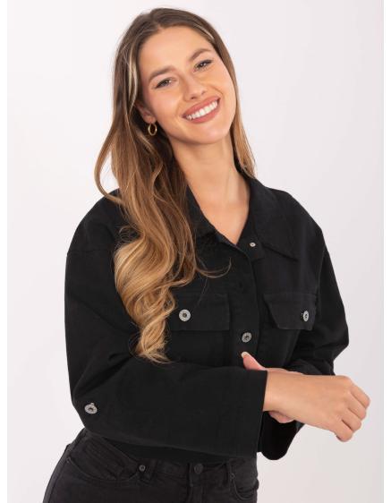 Čierna džínsová bunda s vreckami RUE PARIS