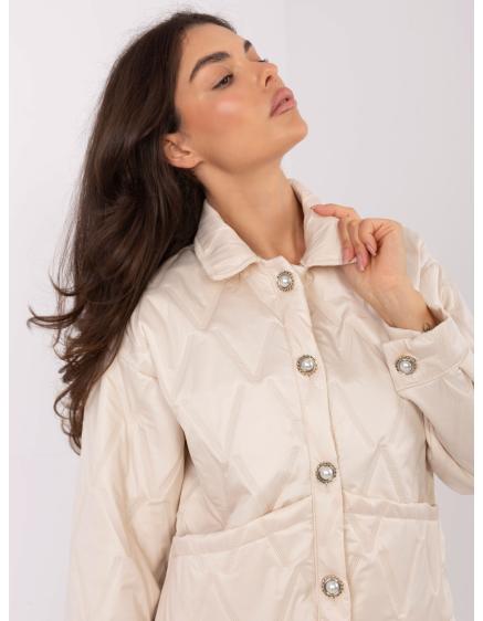 Svetlo béžová dámska bunda s prešívaním RUE PARIS