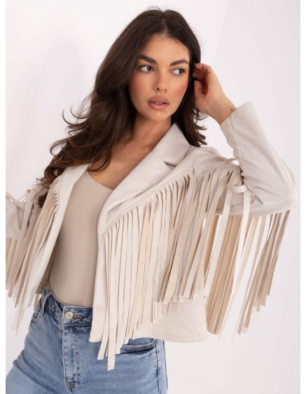 Svetlo béžová krátka semišová bunda RUE PARIS