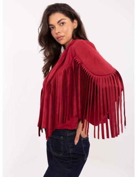 Červená kovbojská bunda bez zapínania RUE PARIS