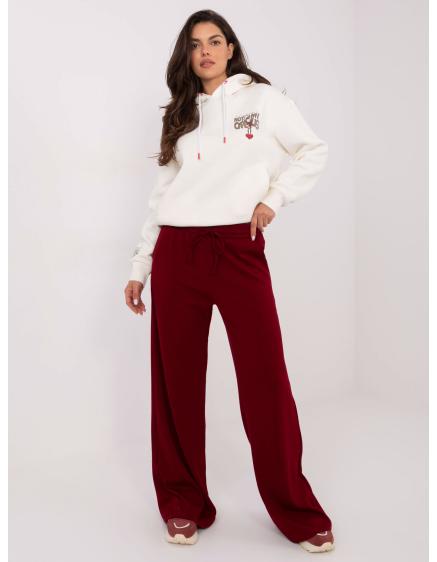 E-shop Burgundské basic nohavice so širokými nohavicami