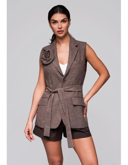 E-shop Dámska vesta LW-BLZV-0102 – hnedá