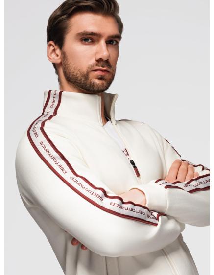 Pánska mikina bez gombíkov s lemovaním a vysokým golierom – sm...