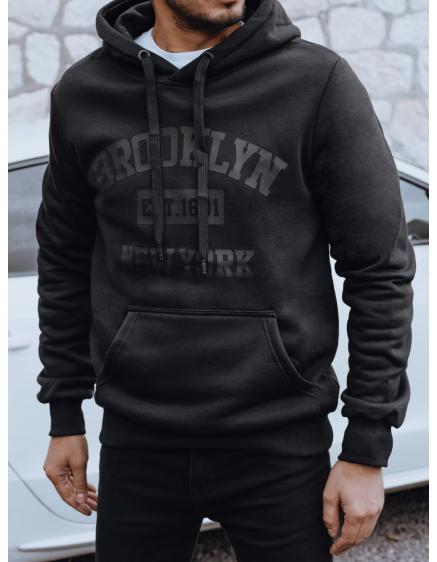 Pánska izolovaná mikina s potlačou, čierna