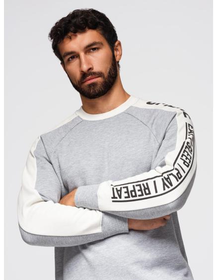 Pánska mikina s kontrastnými pruhmi a raglánovými rukávmi – si...