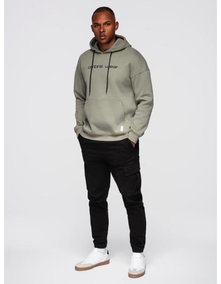 Pánska mikina s výšivkou – khaki V3 OM-SSNZ-0241