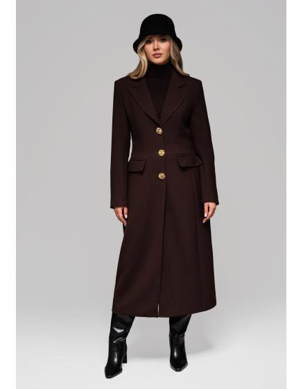 Dámska vesta so zlatými gombíkmi LARICA OW-COLC-0103 v2 – hnedá