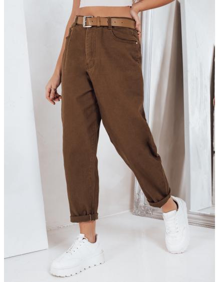 E-shop Dámske rifle mom fit hnedé