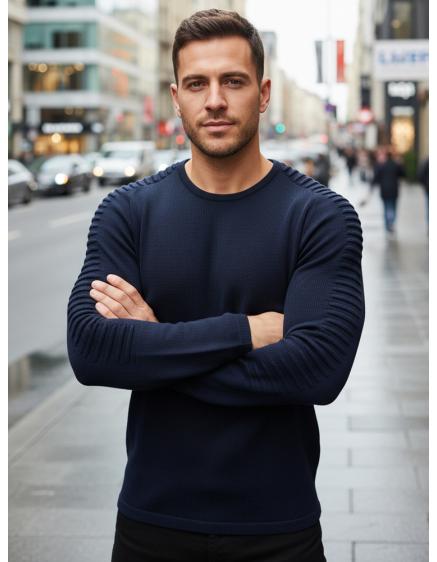 Pánsky sveter, tmavomodrý WX2297z