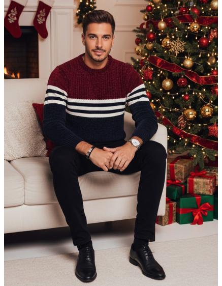 Pánsky tmavomodrý pruhovaný sveter