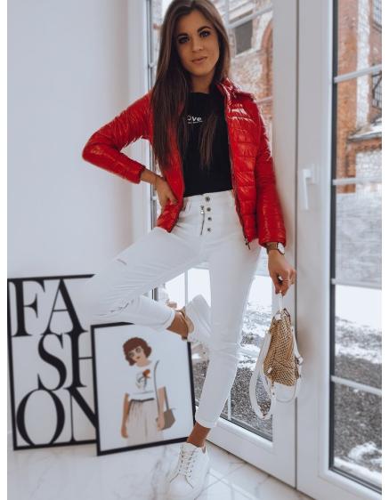 Dámska prešívaná bunda s kapucňou AVANTI červená