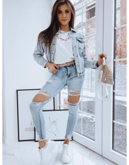 Dásmká džínsová bunda na gombíky AKRA modrá