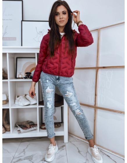 Dámska prešívaná bunda s kapucňou SPRING červená