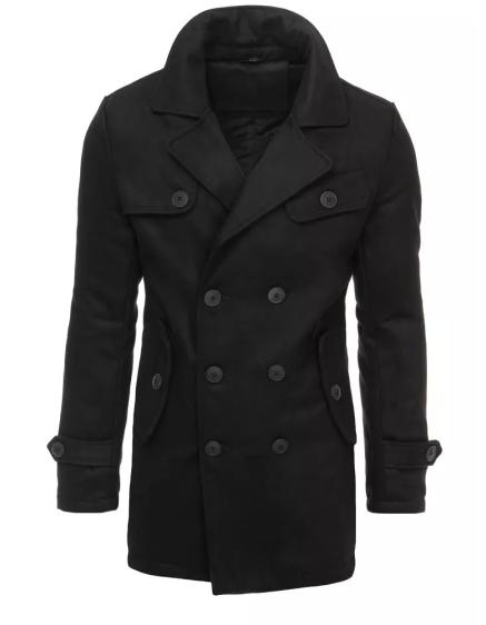 E-shop Pánsky dvojradový zimný kabát CITYS čierna