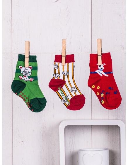 Sada 3 ponožiek s farebnými veselými potlačami pre chlapcov alebo dievčatá