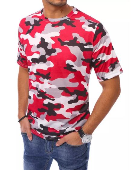 Pánske tričko s potlačou CAMO červená