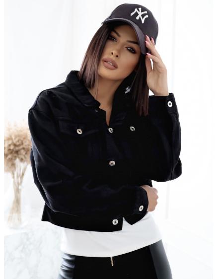 Dámska džínsová bunda čierna