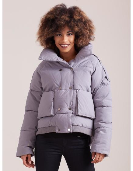 E-shop Dámska krátka páperová bunda SEA grey