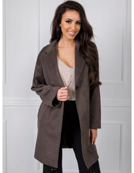 Dámsky kabát BSL tmavohnedý