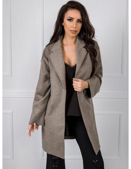 Dámsky kabát BSL tmavo béžový