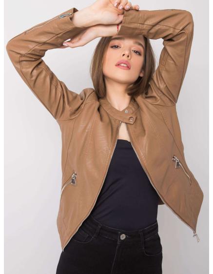 Dámska bunda z ekokože EULALIE hnedá