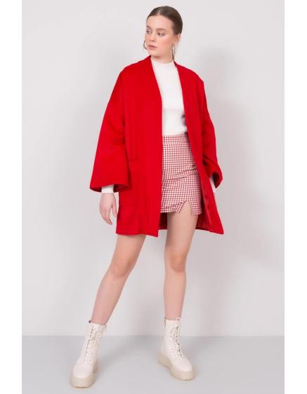 Dámsky kabát rozopnutý BSL červený