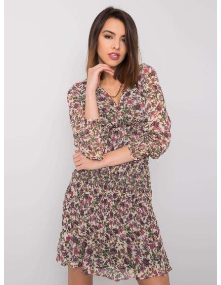 E-shop Dámske kvetinové šaty Alaina RUE PARIS light beige