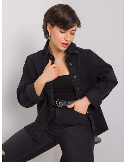 Dámska džínsová košeľa Aston RUE PARIS čierna