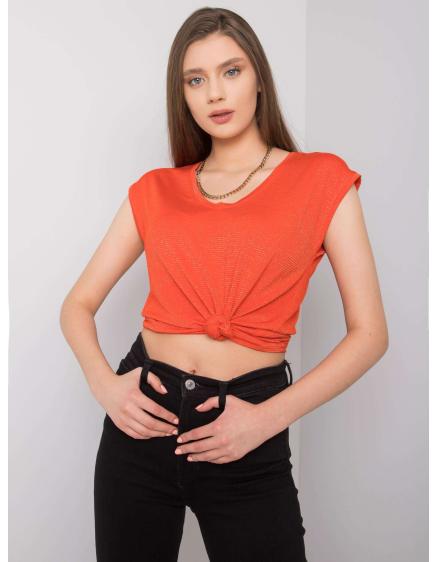E-shop Dámska pruhovaná blúzka Giselle RUE PARIS oranžová