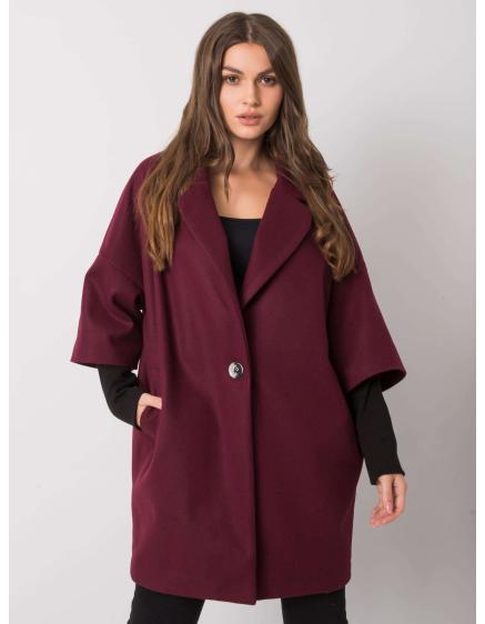 Dámsky voľný kabát Aliz RUE PARIS bordová