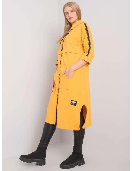 E-shop Dámska plus size dlhá mikina AYDIN žltá