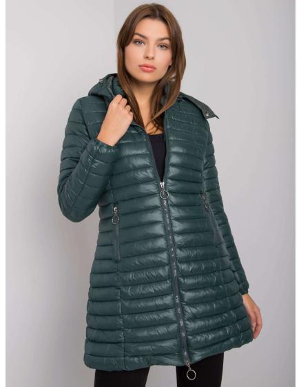 Dámska prešívaná bunda s kapucňou ANNERLY tmavozelená