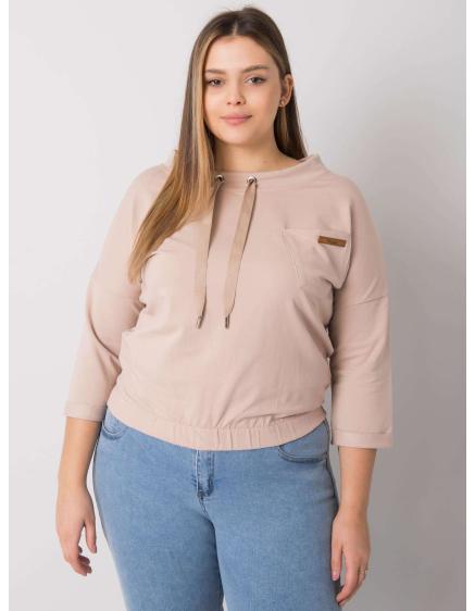 Dámska plus size blúzka bez kapucne PASADENA light beige