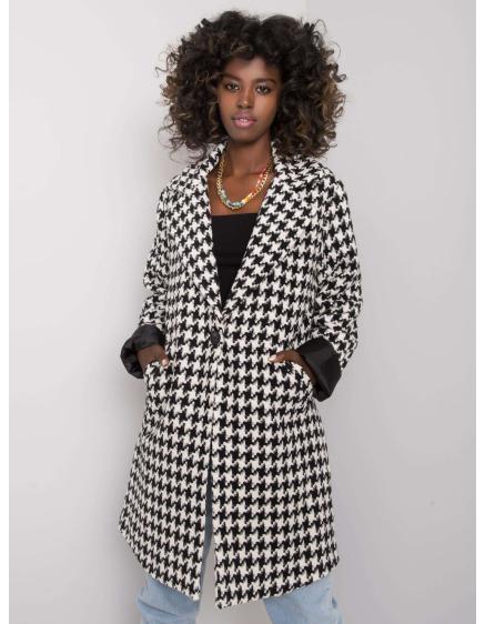 Dámsky pruhovaný kabát Amirah RUE PARIS Black and White