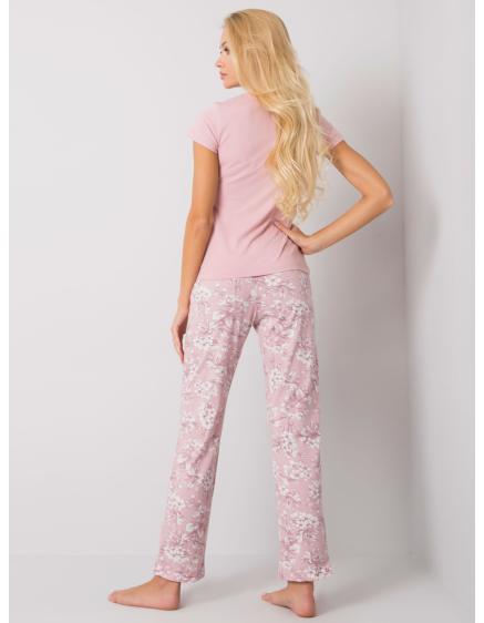 Dámske vzorované pyžamo DIANE svetlo ružové