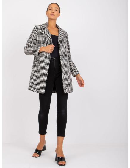 Dámsky kabát s podšívkou Louise RUE PARIS čierno-biely