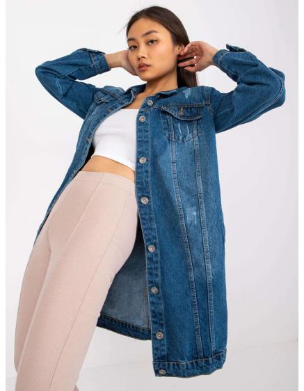 Dámska dlhá džínsová bunda Salome RUE PARIS modrá