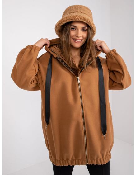 Dámska bunda na zips/kapucňa SEVILLA hnedá