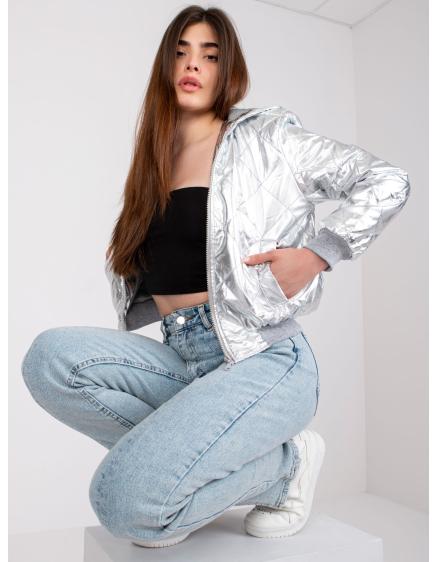 Dámska bunda s prešívaním LARAH strieborná