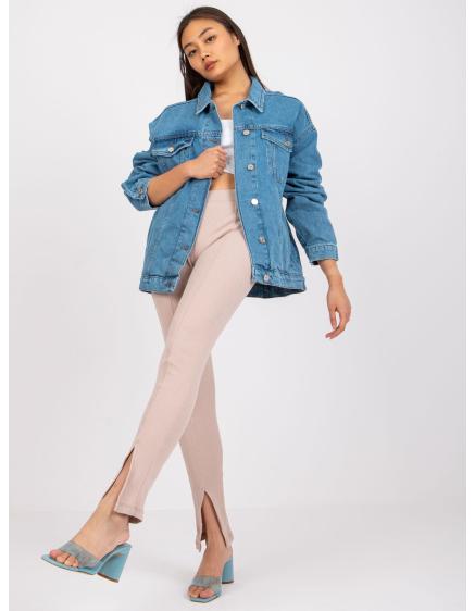 Dámska nadrozmerná džínsová bunda Claudette RUE PARIS modrá