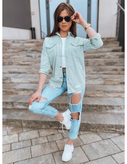 Dámska džínsová bunda CLARIS mätová