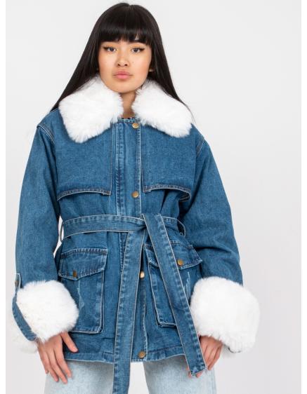 Dámska bunda s kožušinou FEDERICA modrá