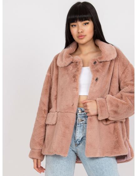 Dámska prechodná kožená bunda IKKI ružová