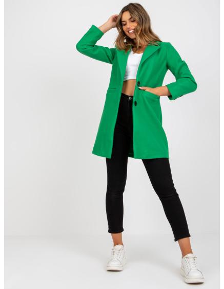 Dámsky kabát so zapínaním na gombíky DALIDA zelený