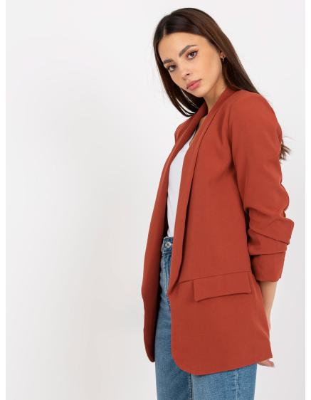 Dámska bunda s 3/4 rukávmi ADELA tmavo oranžová