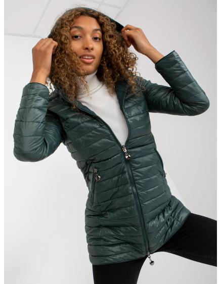 Dámska obojstranná prešívaná prechodná bunda PERY tmavozelená