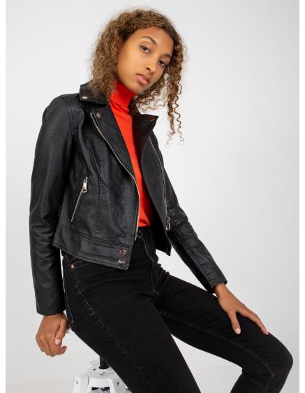 Dámska klasická bunda z ekokože BIKEY čierna
