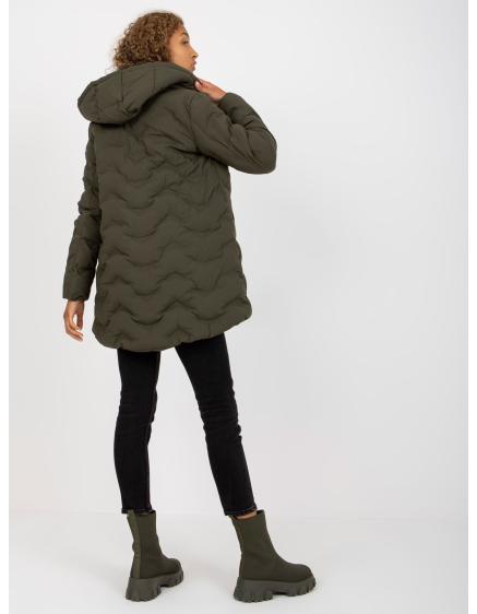 Dámska dlhá zimná bunda s odnímateľnou kapucňou HORA khaki