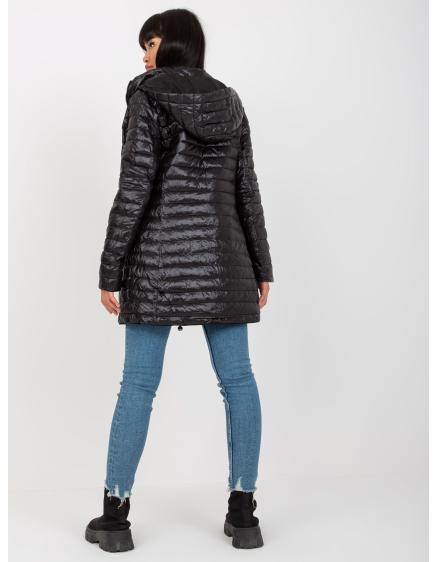 Dámska obojstranná prechodná bunda s kapucňou FOR čierna