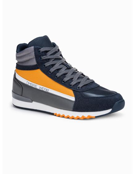 Pánske voľnočasové tenisky – tmavomodrá/žltá T358